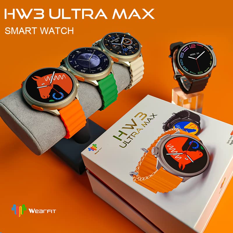 HW3 Ultra Max SmartWatch Erkekler 1.54 inç yuvarlak ekran NFC